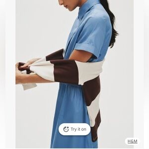 XL new with tag nwt Blue Short-Sleeved Dress with buttons